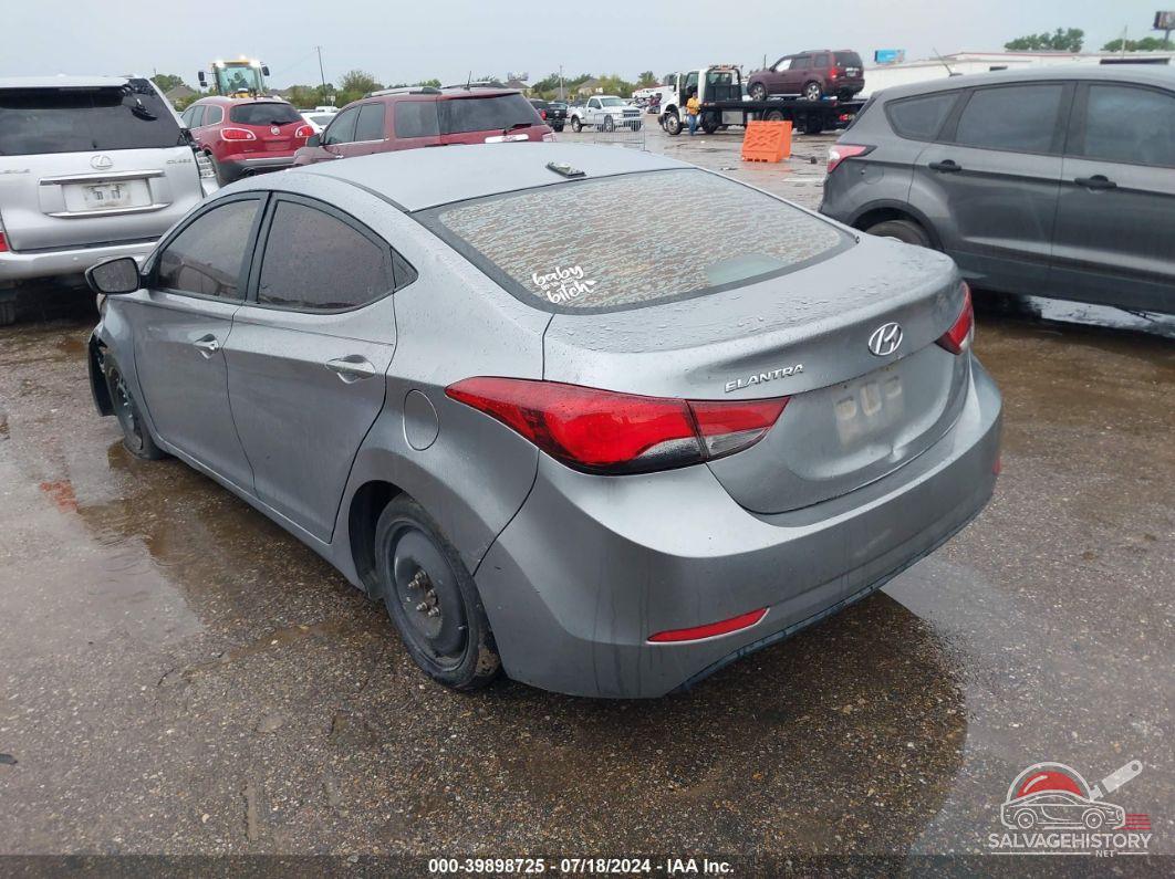5NPDH4AEXGH758016 2016 HYUNDAI ELANTRA photo no. 3