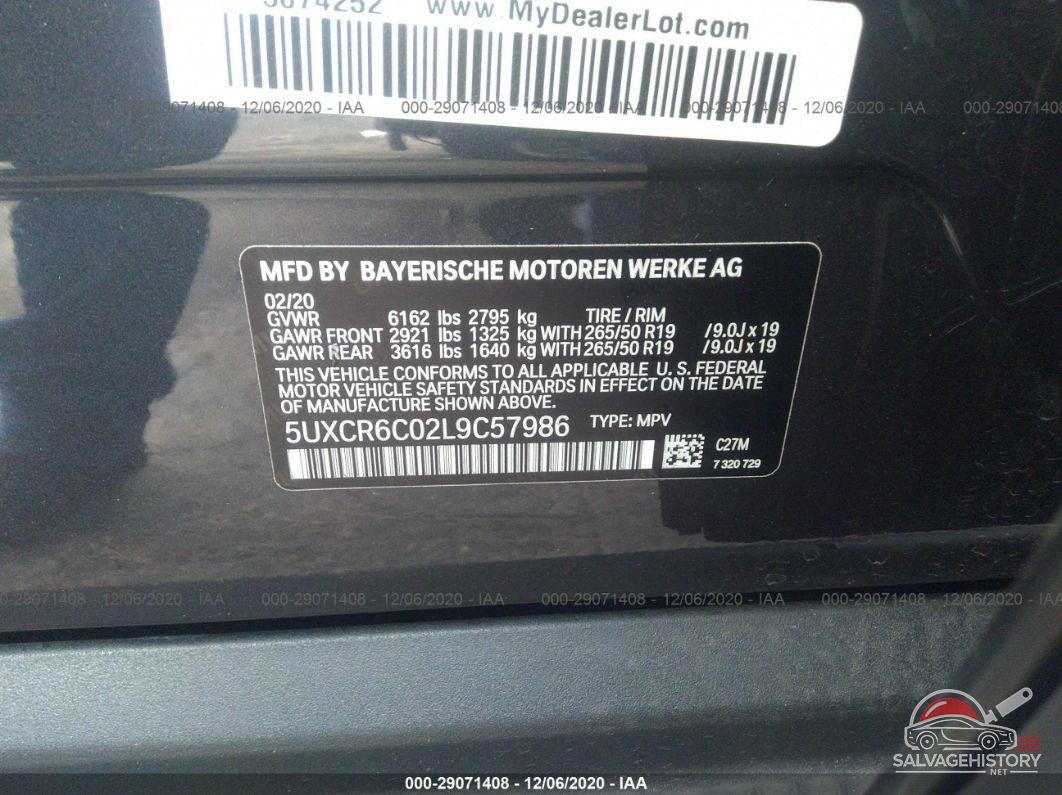 5UXCR6C02L9C57986 2020 BMW X5 photo no. 9