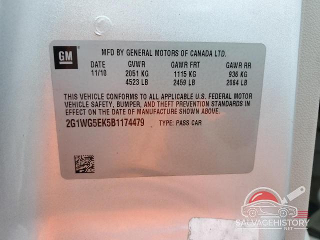 2G1WG5EK5B1174479 2011 CHEVROLET IMPALA photo no. 12