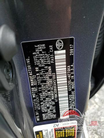 4T1BK3DB0CU451003 2012 TOYOTA AVALON photo no. 12
