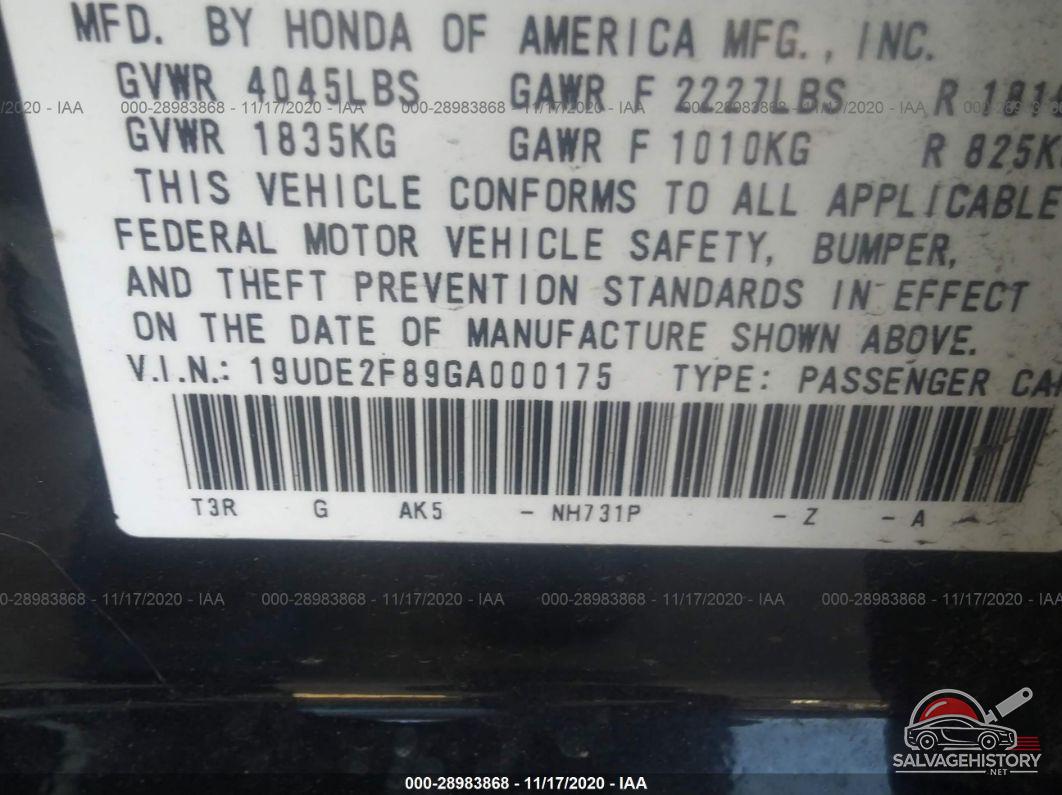 19UDE2F89GA000175 2016 ACURA ILX photo no. 9