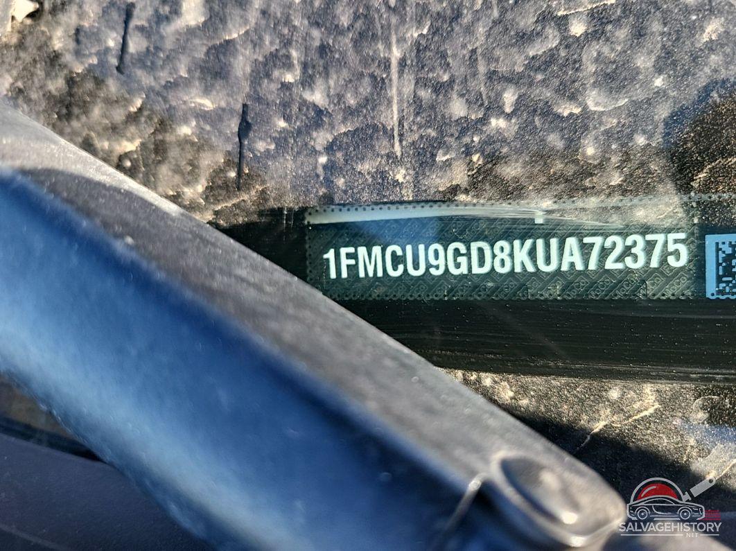 1FMCU9GD8KUA72375 2019 FORD ESCAPE photo no. 10
