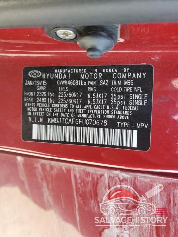 KM8JTCAF6FU070678 2015 HYUNDAI TUCSON photo no. 13