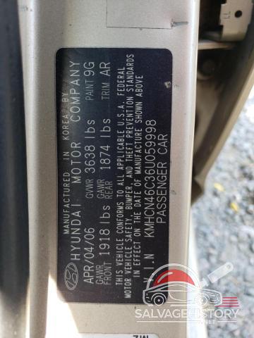 KMHCN46C36U059998 2006 HYUNDAI ACCENT photo no. 12