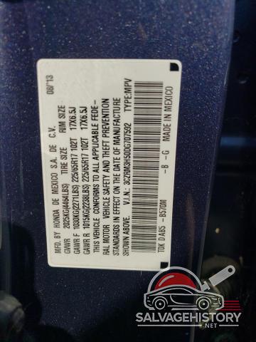 3CZRM3H50DG707592 2013 HONDA CRV photo no. 12
