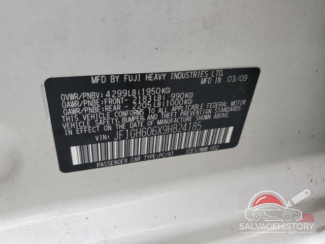 JF1GH606X9H824185 2009 SUBARU IMPREZA photo no. 12