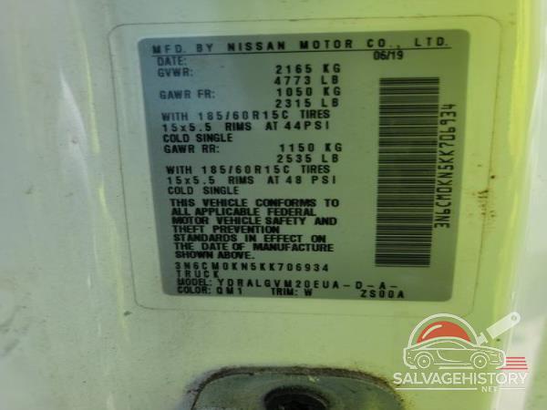 3N6CM0KN5KK706934 2019 NISSAN NV200 photo no. 4
