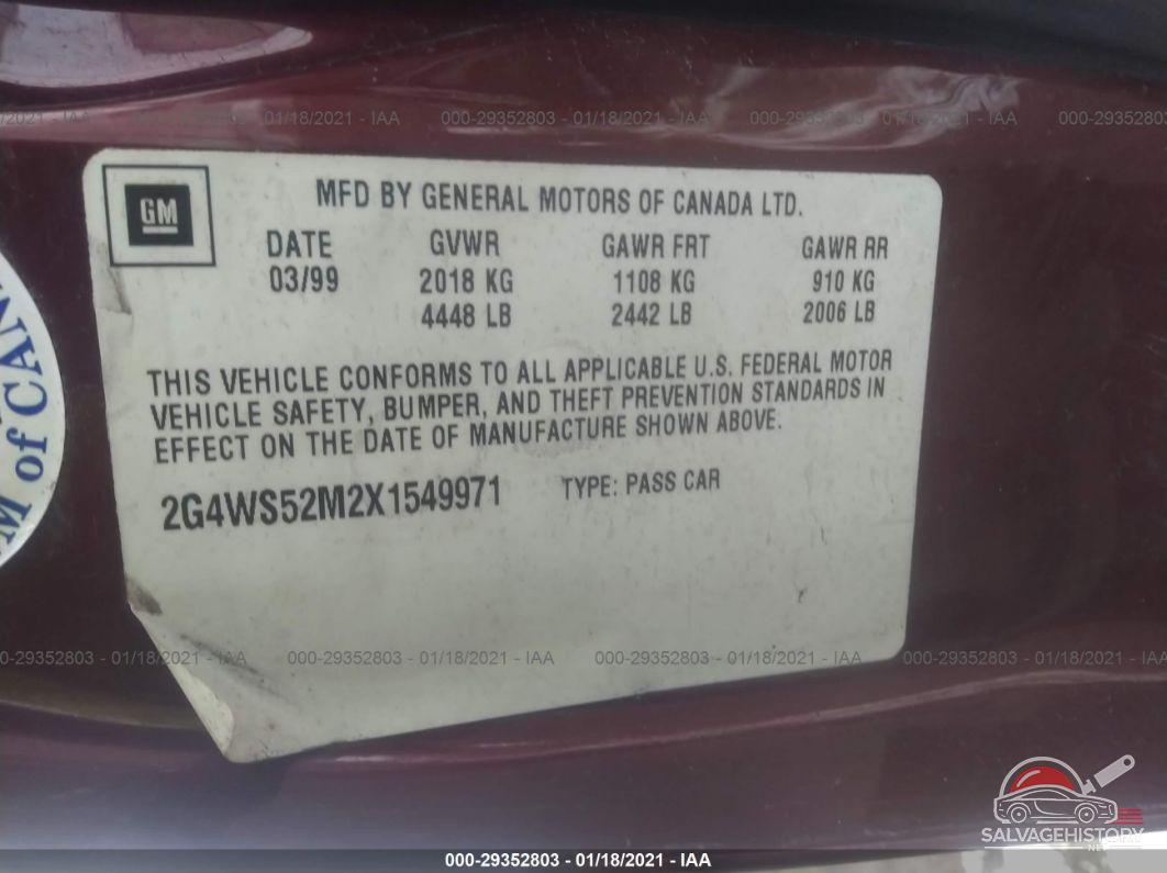 2G4WS52M2X1549971 1999 BUICK CENTURY photo no. 9