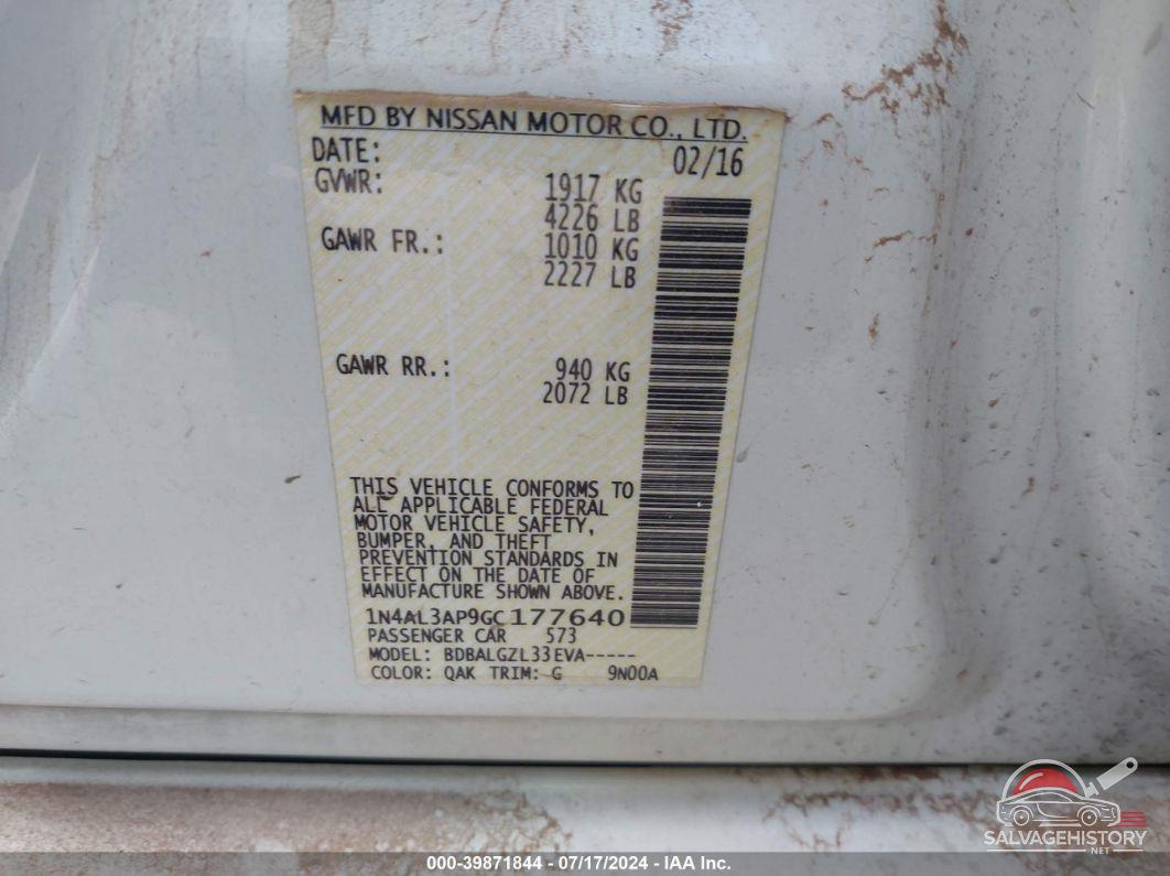 1N4AL3AP9GC177640 2016 NISSAN ALTIMA photo no. 9