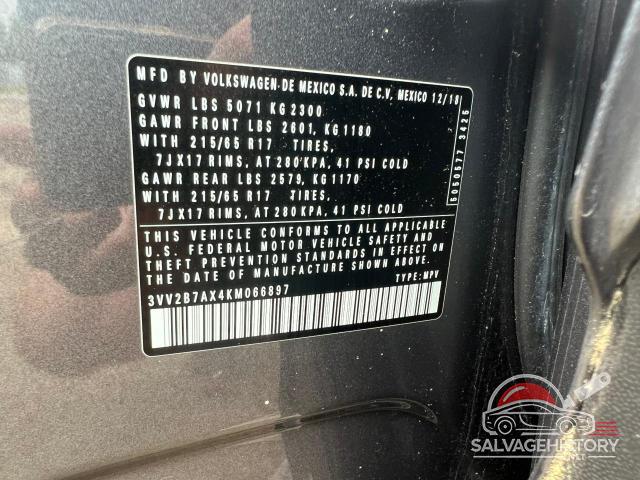 3VV2B7AX4KM066897 2019 VOLKSWAGEN TIGUAN photo no. 10