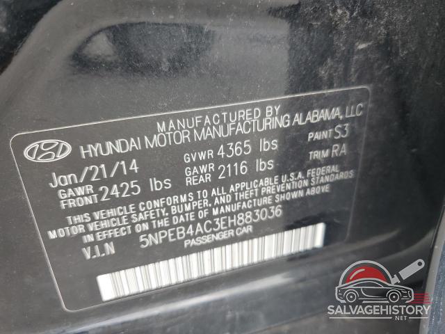 5NPEB4AC3EH883036 2014 HYUNDAI SONATA photo no. 12