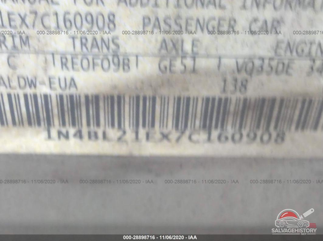 1N4BL21EX7C160908 2007 NISSAN ALTIMA photo no. 9