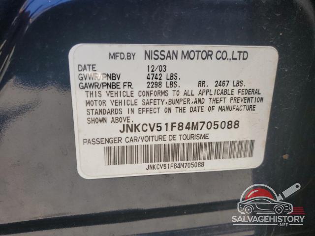 JNKCV51F84M705088 2004 INFINITI G35 photo no. 12