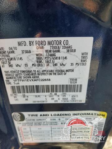1FTFW1EVXAFC22658 2010 FORD F-150 photo no. 12