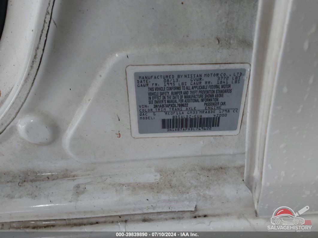 3N1AB7APXDL769622 2013 NISSAN SENTRA photo no. 9