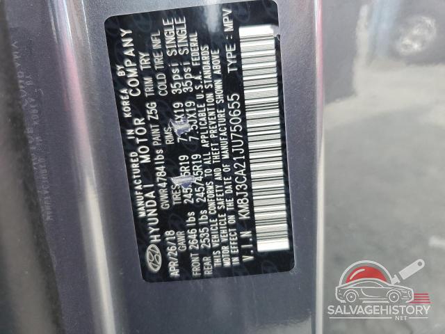 KM8J3CA21JU750655 2018 HYUNDAI TUCSON photo no. 12