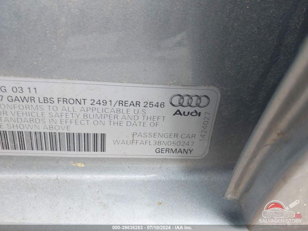 WAUFFAFL3BN050247 2011 AUDI A4 photo no. 9