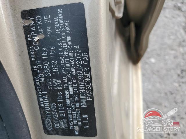 KMHDN46D96U220724 2006 HYUNDAI ELANTRA photo no. 12