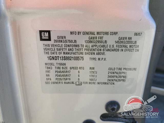 1GNDT13S882100575 2008 CHEVROLET TRAILBLZR photo no. 14
