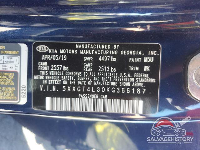 5XXGT4L30KG366187 2019 KIA OPTIMA photo no. 12