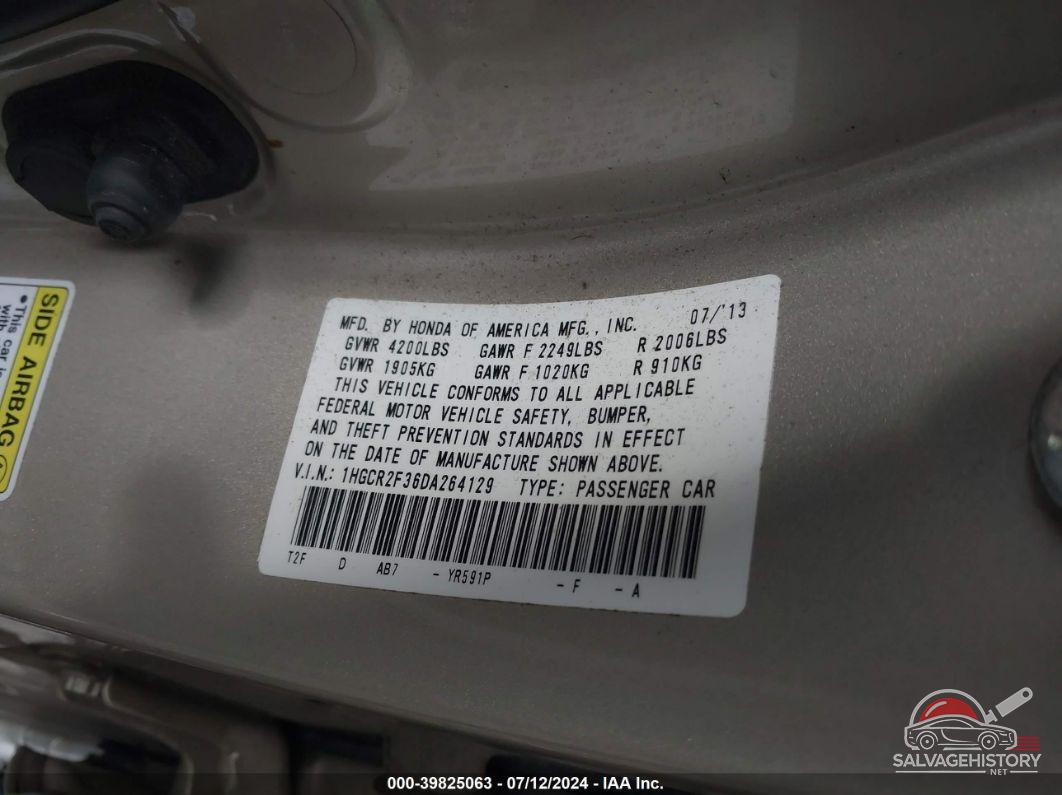 1HGCR2F36DA264129 2013 HONDA ACCORD photo no. 9