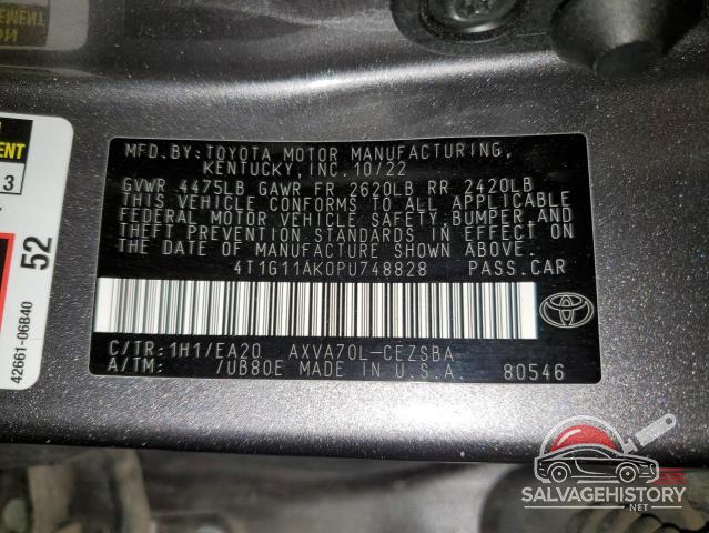 4T1G11AK0PU748828 2023 TOYOTA CAMRY photo no. 12