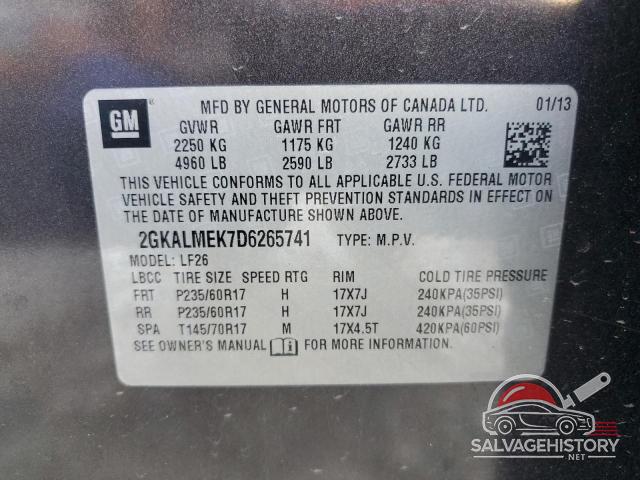 2GKALMEK7D6265741 2013 GMC TERRAIN photo no. 13
