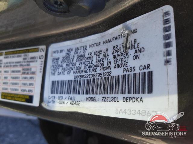 1NXBR32E38Z951902 2008 TOYOTA COROLLA photo no. 12