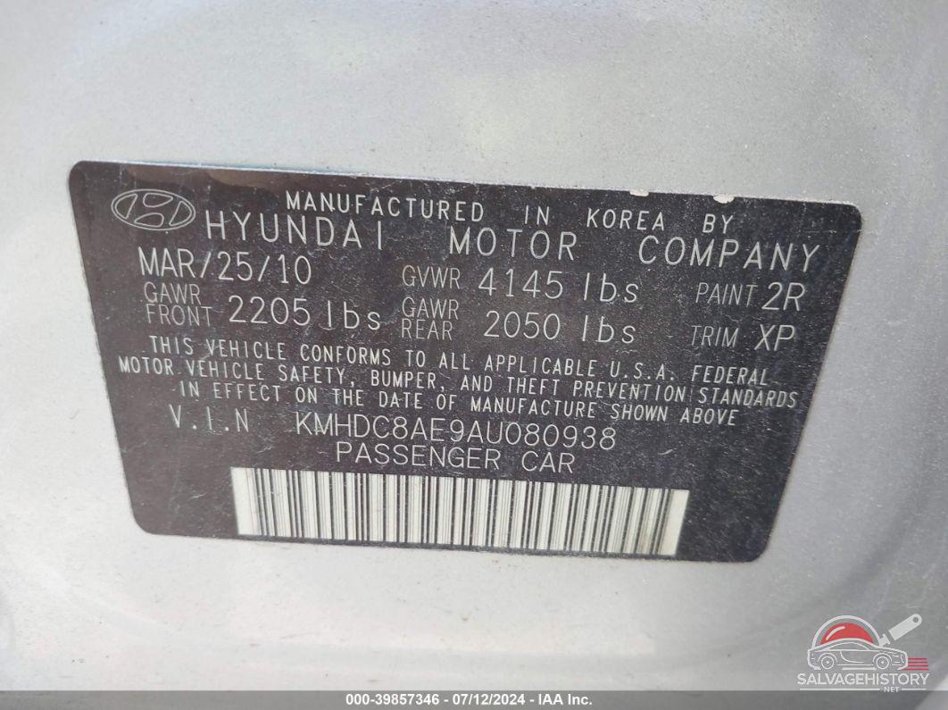 KMHDC8AE9AU080938 2010 HYUNDAI ELANTRA TOURING photo no. 9