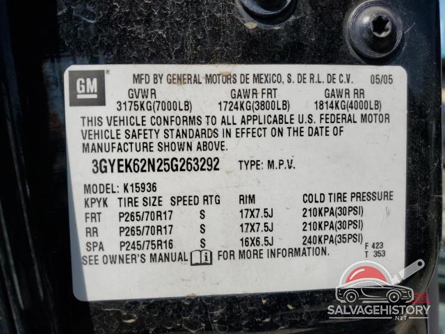 3GYEK62N25G263292 2005 CADILLAC ESCALADE photo no. 12