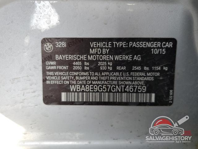 WBA8E9G57GNT46759 2016 BMW 3 SERIES photo no. 12