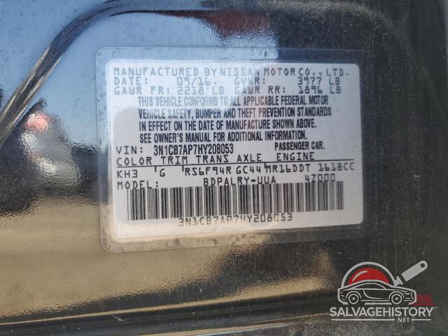 3N1CB7AP7HY208053 2017 NISSAN SENTRA photo no. 12