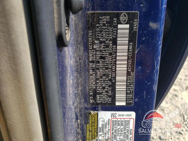 4T1BE46K77U167206 2007 TOYOTA CAMRY photo no. 12