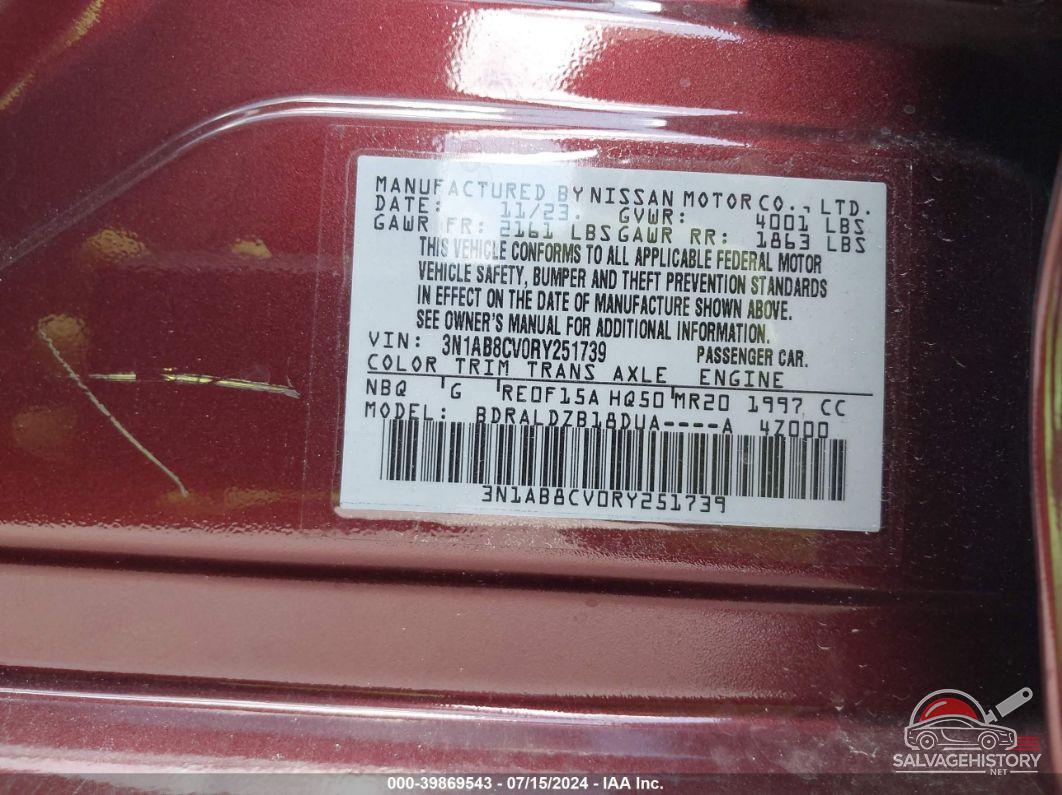 3N1AB8CV0RY251739 2024 NISSAN SENTRA photo no. 9