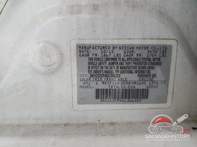 3N1CE2CP4GL366322 2016 NISSAN VERSA photo no. 12