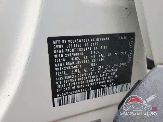 WVGAV7AX8BW513373 2011 VOLKSWAGEN TIGUAN photo no. 13
