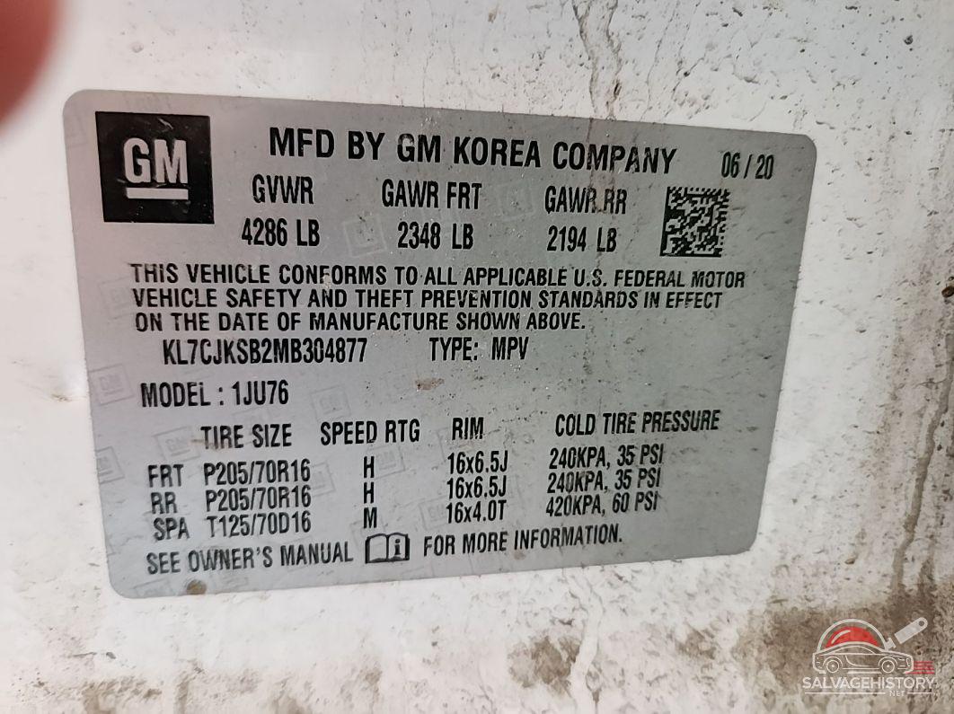 KL7CJKSB2MB304877 2021 CHEVROLET TRAX photo no. 4