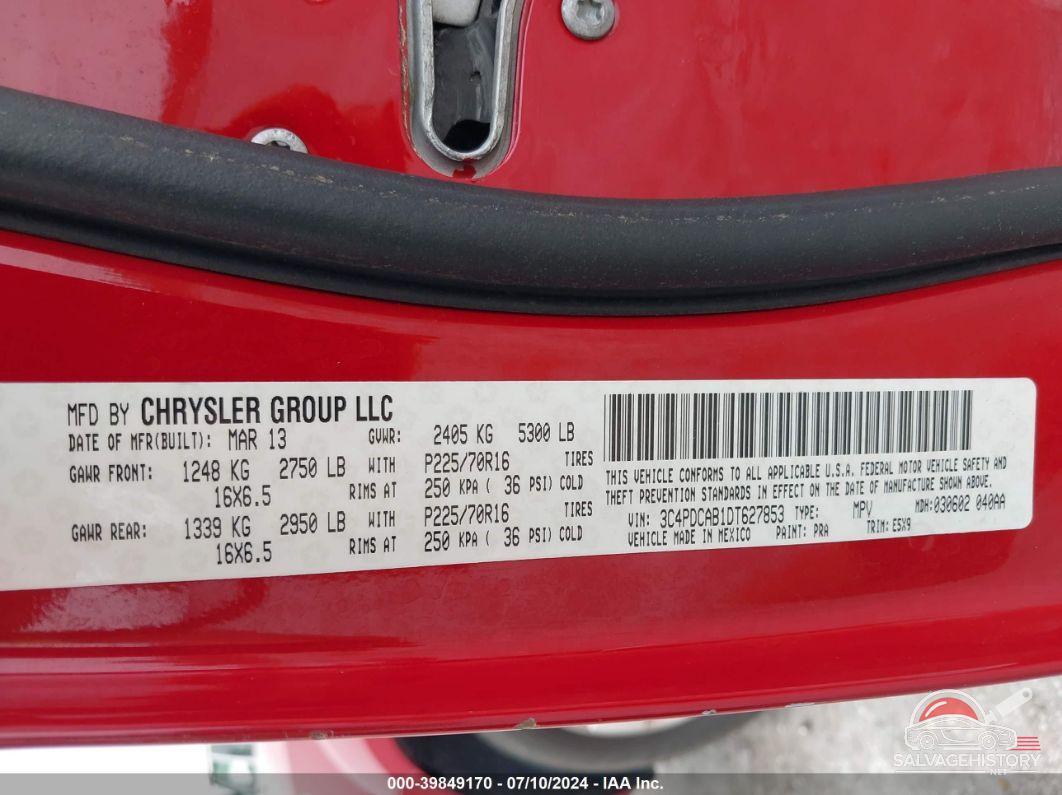 3C4PDCAB1DT627853 2013 DODGE JOURNEY photo no. 9