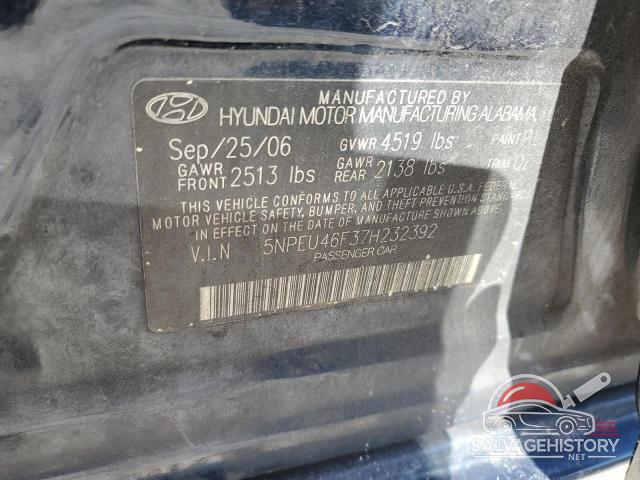 5NPEU46F37H232392 2007 HYUNDAI SONATA photo no. 12