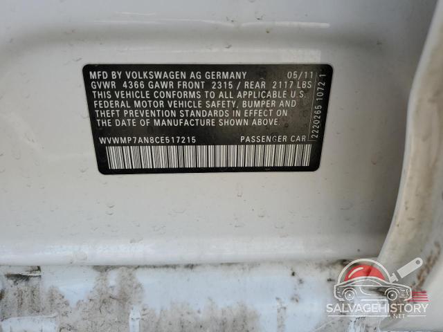 WVWMP7AN8CE517215 2012 VOLKSWAGEN CC photo no. 13