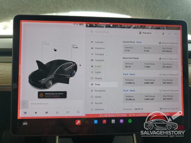 5YJ3E1EB8JF071349 2018 TESLA MODEL 3 photo no. 9
