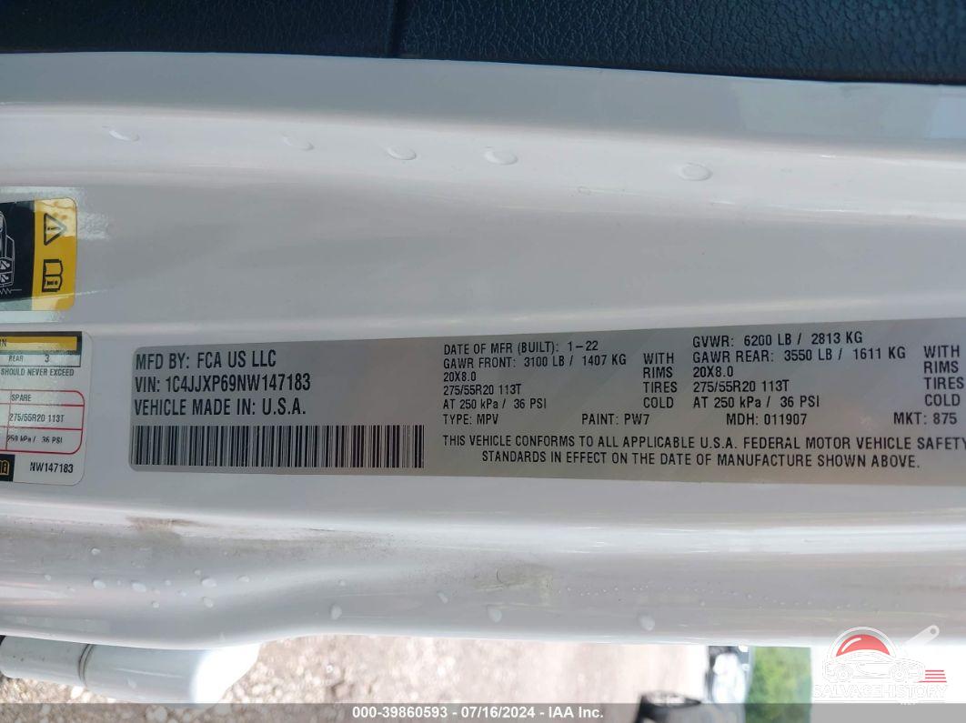 1C4JJXP69NW147183 2022 JEEP WRANGLER 4XE photo no. 9
