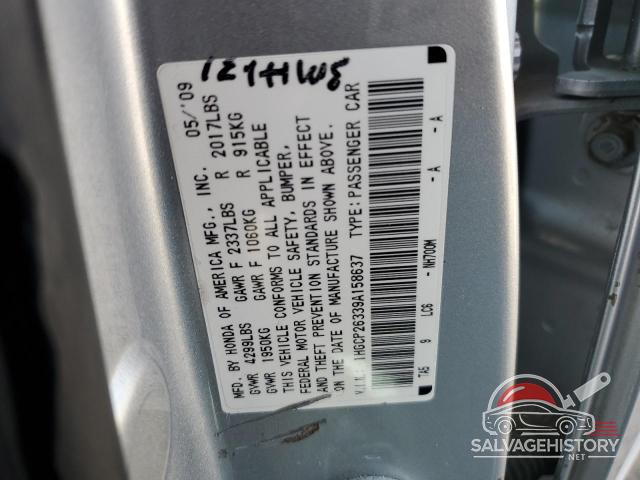 1HGCP26339A158637 2009 HONDA ACCORD photo no. 13