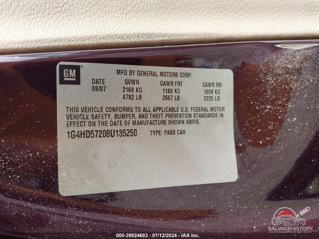 1G4HD57208U135250 2008 BUICK LUCERNE photo no. 9