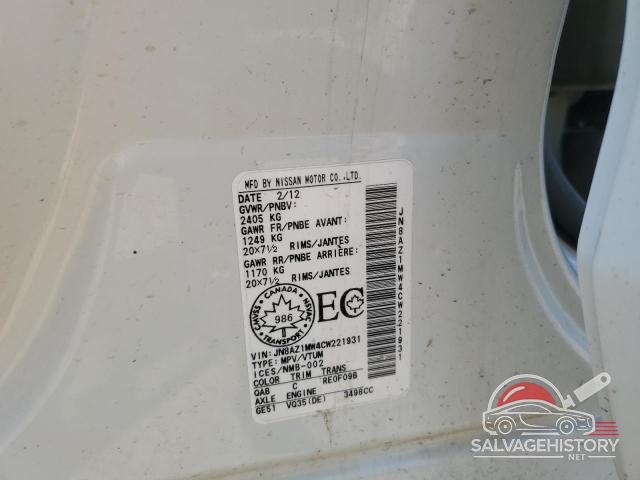 JN8AZ1MW4CW221931 2012 NISSAN MURANO photo no. 13