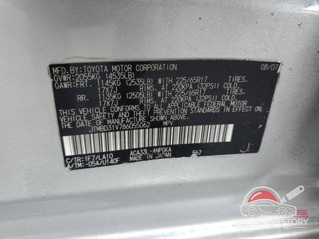 JTMBD31V786055062 2008 TOYOTA RAV4 photo no. 12