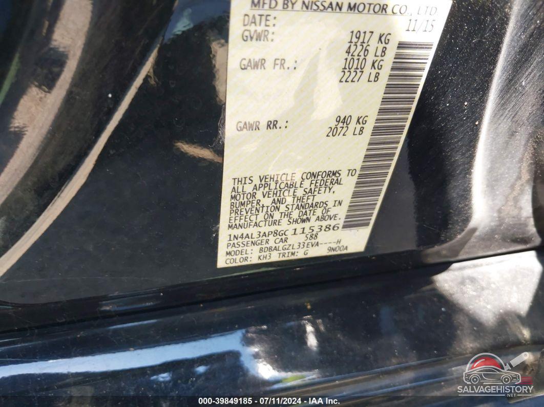 1N4AL3AP8GC115386 2016 NISSAN ALTIMA photo no. 9