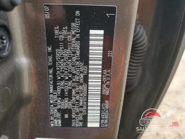 5TFBV581X7X008807 2007 TOYOTA TUNDRA photo no. 12