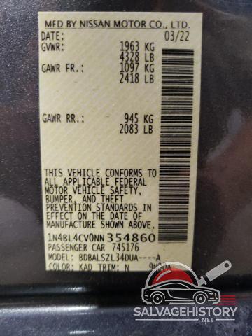 1N4BL4CV0NN354860 2022 NISSAN ALTIMA photo no. 13