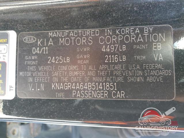KNAGR4A64B5141851 2011 KIA OPTIMA photo no. 12